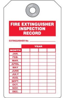 Fire Extinguisher Inspection Tag